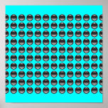 Bubbles Teal and Black Print