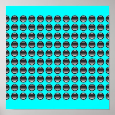 Bubbles Teal and Black Print by tkdesign