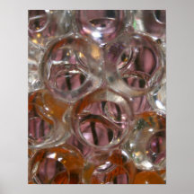 Bubbles , Water beads close up orange clear Print