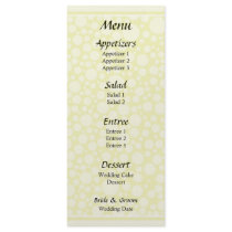 Bubbles Wedding Menu rack cards