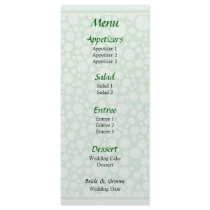 Bubbles Wedding Menu rack cards