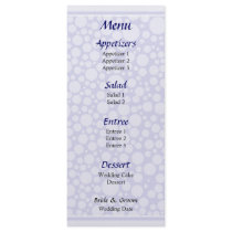Bubbles Wedding Menu rack cards