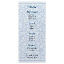 Bubbles Wedding Menu rack cards