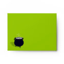 Bubbling cauldron brew black green Halloween fun envelope