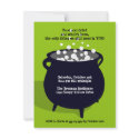 Bubbling cauldron ghoulish green Halloween party invitation