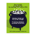Bubbling cauldron potion green Halloween party postcard