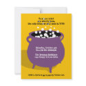Bubbling cauldron potion yellow Halloween party invitation
