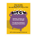Bubbling cauldron potion yellow Halloween party postcard