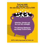 Bubbling cauldron potion yellow Halloween party Postcards