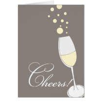 Bubbling Champagne "Cheers!" Greeting cards