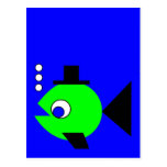Bubbling Hat Fish Postcards