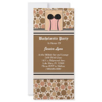 Bubbly Brown Bachelorette Party Invitation Rack Card Design