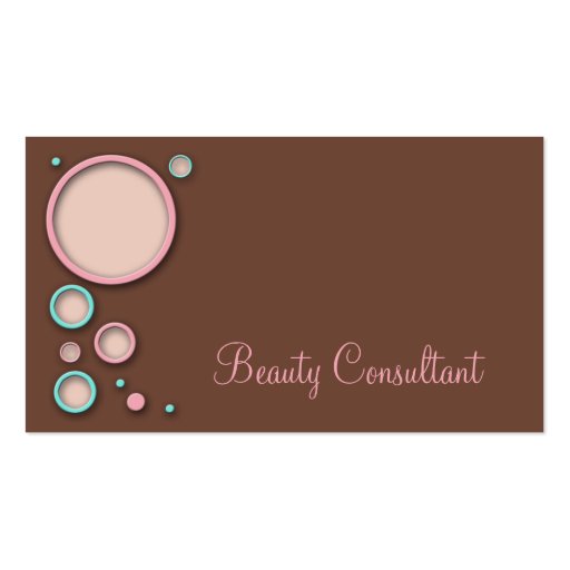 Bubbly Brown Business Cards (front side)