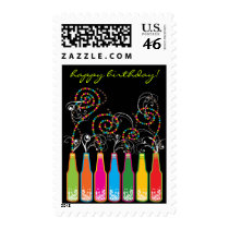 Bubbly Celebrations! Birthday Invitation Stamps by fat_fa_tin Bubbly Celebrations! Birthday Invitation Stamps