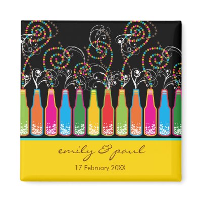 Bubbly Celebrations! Gift / Save Date Magnet by fat_fa_tin