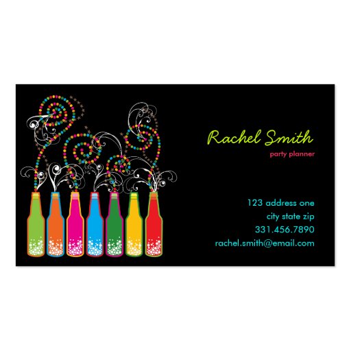 Bubbly Celebrations! Party Planner Profile Card / Business Card