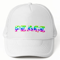 Bubbly Dot Rainbow PEACE Mesh Hats