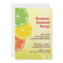 Bubbly refreshing drink citrus slice summer party invitation