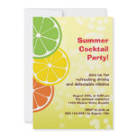 Bubbly refreshing drink citrus slice summer party personalized invitation