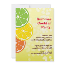 Bubbly refreshing drink citrus slice summer party personalized invitation