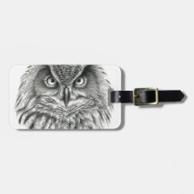 Bubo bubo owl tags for luggage