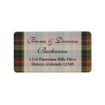 Buchanan Weathered Clan Tartan Address Label