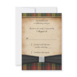 Buchanan Weathered Tartan Wedding Reply RSVP Card