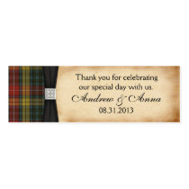 Buchanan Weathered Tartan Wedding Thank You Favor business cards