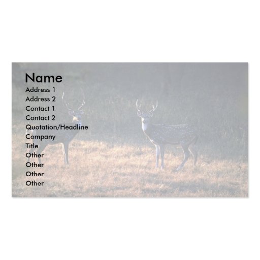 Buck confrontation at dawn business card template (front side)