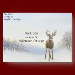 Buck Deer in Snow Envelope envelopes