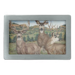 Buck Mule Deer Wildlife Art belt buckles