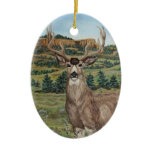 Buck Mule Deer Wildlife Art ornaments