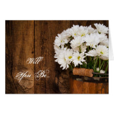 Bucket and Daisies Will You Be My Bridesmaid Card