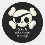 Bucket of Candy Pirate Round Stickers
