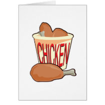 bucket of fried chicken greeting card