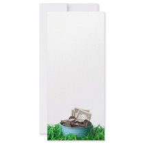 Bucket of money custom rack card