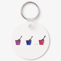 Buckets & Shovels Keychain by ginyhogan Buckets & Shovels Keychain