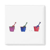 Buckets & Shovels Magnet by ginyhogan Buckets & Shovels Magnet
