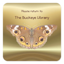 Buckeye butterfly Bookplate 2 ~ sticker