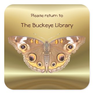 Buckeye butterfly Bookplate 2 ~ sticker sticker