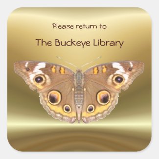 Buckeye butterfly Bookplate 2 ~ sticker