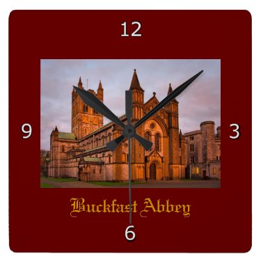 Buckfast Abbey at Sunset Wall Clocks