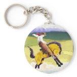 Bucking Bronco Round Keychain keychains