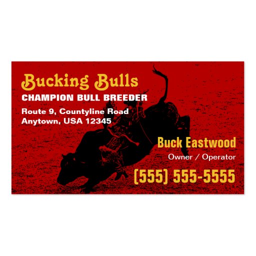 Bucking Bull Business Card (front side)