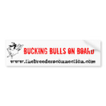 BUCKING BULLS ON BOARD BUMPER STICKERS