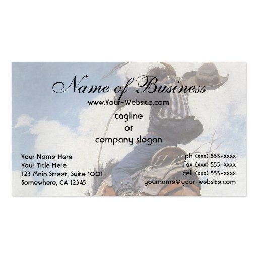 Bucking by NC Wyeth Business Card Template (front side)