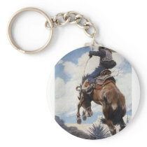 Bucking by NC Wyeth Keychains