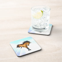 Bucking Unicorn Cork Coasters