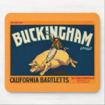 Buckingham Bartlett Apples - Vintage Crate Label mousepads