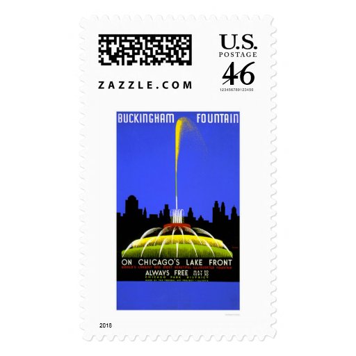 Buckingham Fountain 1939 WPA Postage Stamps